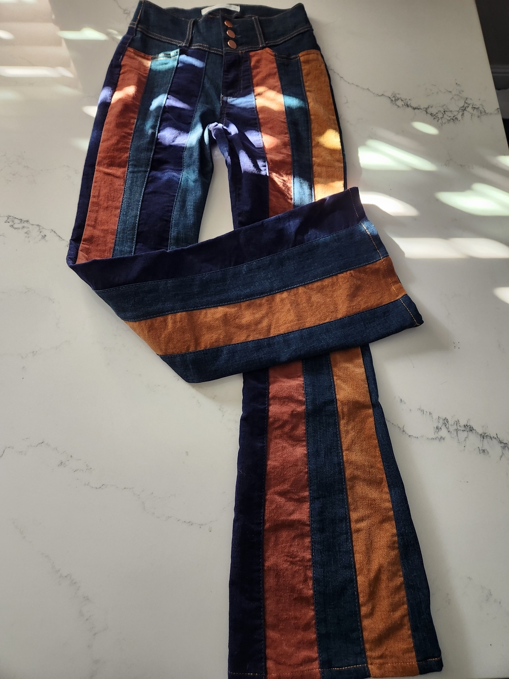 NWOT Altar'd State Flare Jeans Multi Colored Striped Bohemian Festival sz 25x31 - Picture 7 of 10